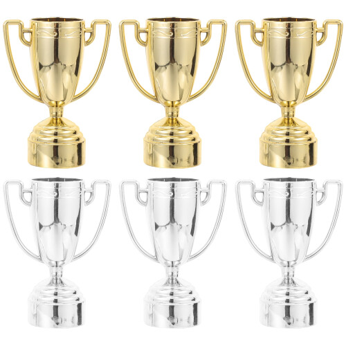 Kids Soccer Trophy Cake Decorations 6 PCS
