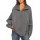 Women'S Button Oversized Side Slit High Low Sweatshirt Long Sleeve Reverse Seam Pullover Tunic Tops Grey M 1