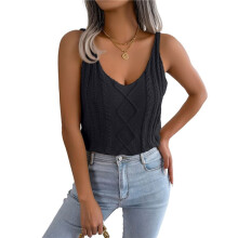 Women'S V Neck Knit Tank Tops 2025 Summer Casual Sleeveless Shirts Sweater Vest Black S