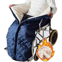 Waterproof Wheelchair Blanket for Adults, Warm Fleece Leg Cover with Double Layer and Easy Zip Closure