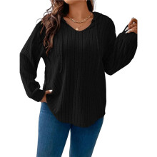 Women Hoodies Oversized Long Sleeve Drawstring Pullover Tops Basic Loose Hooded Sweatshirt Black XXL