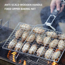 DEKAXID BBQ Grillkurver Non-stick Sammenleggbar Grillkurv Rustfritt Stål