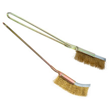 2 Piece Copper Wire BBQ Grill Brush Set for Deep Grease Removal with Ergonomic Hand Grip