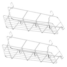 2PCS Stainless Steel Grill Hanging Basket Set, Space Saving BBQ Side Rack Organizer for Condiments and Sauces