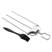 BBQ Skewers Set Stainless Steel Grill Accessories with Forks and Oil Brush for Outdoor Kabob Cooking