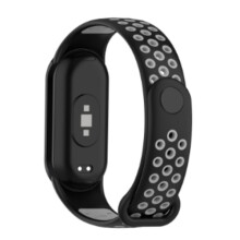 Silikonový řemínek kompatibilní s Xiaomi Mi Band 8, černý + šedý
