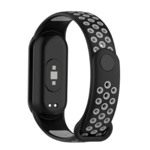 Silikone rem kompatibel med Xiaomi Mi Band8 Sort+grå