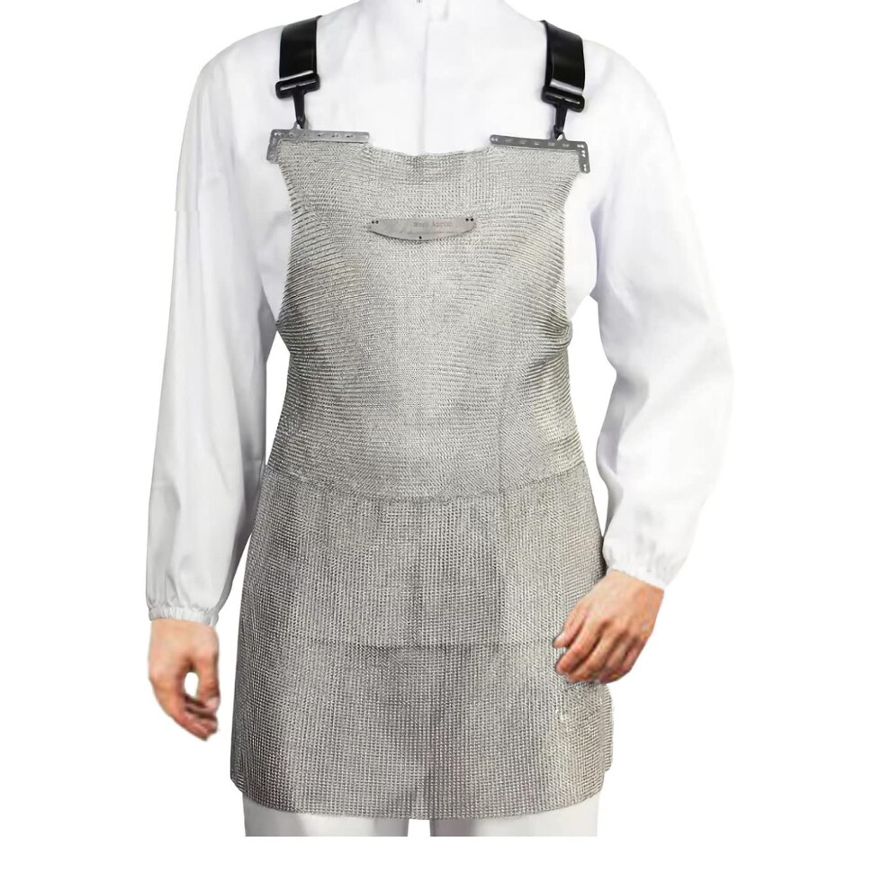 Stainless Steel Cut Resistant Apron L Chainmail Butcher Safety Apron With Adjustable Straps 9330225582298
