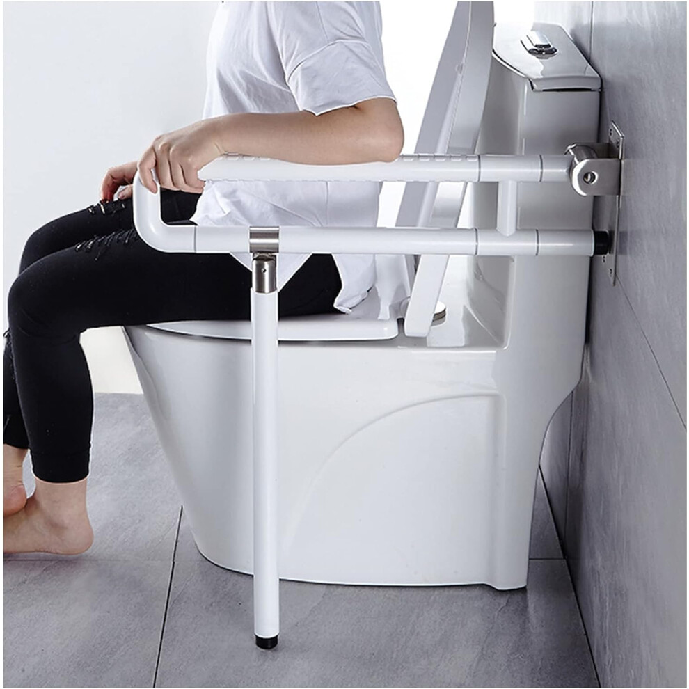 White 75Cm Foldable Toilet Grab Bar Stainless Steel Bathroom Safety Handrail For Elderly And Pregnant