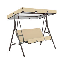 Toldo impermeable para columpio de jardín, hamaca o silla colgante de exterior. Toldo de repuesto para silla colgante, color beige.