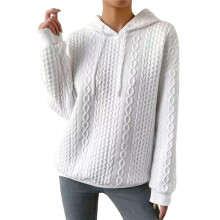Women'S Hoodie Fashion Warm Sweatshirt Casual Loose Hooded Oversized Outerwear White XXL