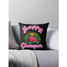 AIVO Happy Glamper Outdoors Natuur Glamping Camping Vakantie Reis Sierkussenhoezen Kussenhoes Bank Tweezijdig