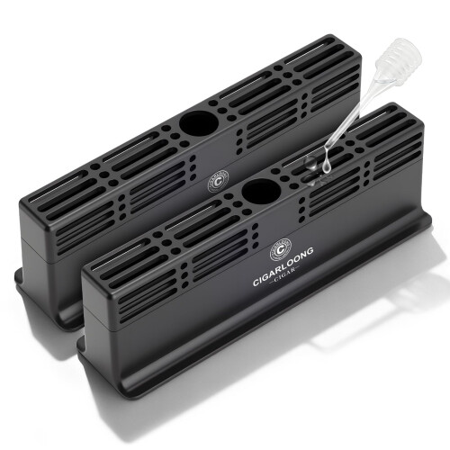 Cigar Humidifier 2 Pack Black Rectangular Dual Design for Humidor Box, Stable Moisture Control