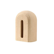 Yellow Sandstone Tissue Box Cover, Modern Vertical Holder for Desk and Office Organizer