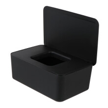 Black Plastic Waterproof Tissue Box Holder with Dustproof Lid for Home and Office Desktop Use