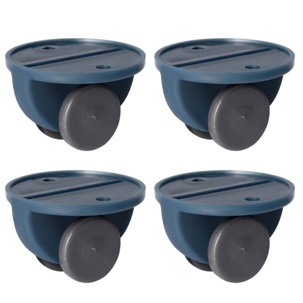 4Pcs Adhesive Caster Wheels For Furniture, 360 Swivel Easy Install Rollers, Smooth Quiet Blue Set 9073542245544
