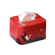 Handmade Resin Tissue Box Cover, Decorative Black Holder for Home, Office, Vanity or Bedroom