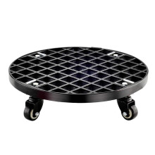 25cm Black Metal Plant Caddy with Wheels, Durable Rolling Plant Stand for Indoor Outdoor Use