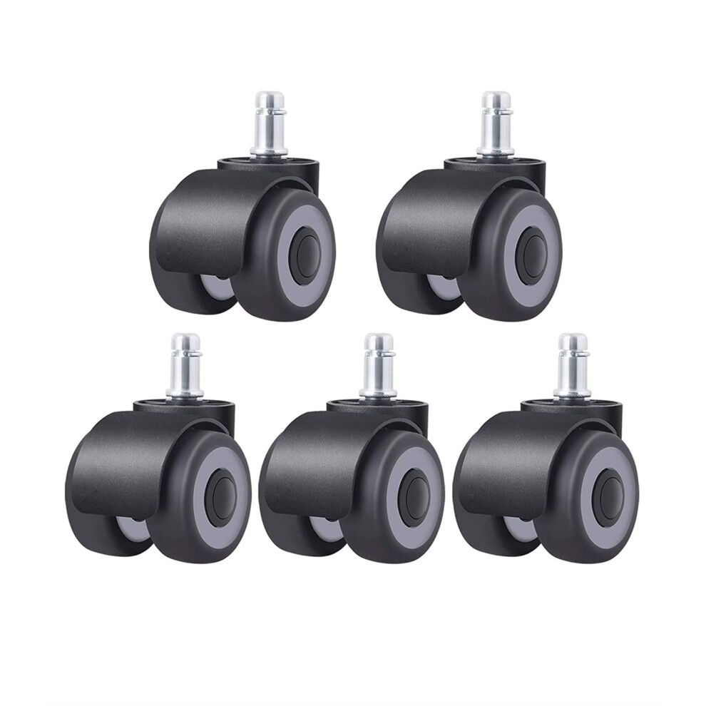 5Pcs 2 Inch Office Chair Caster Wheels Quiet Smooth Rolling Heavy Duty Support 700Lbs Load Rubber Set 9073542245766