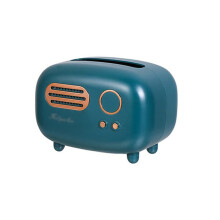 Retro Tissue Box Holder Vintage Radio Style for Home Decor Office Desktop Easy Access Durable Shell