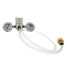 Whipped Cream Dispenser Pressure Regulator Hose with Gauge and Adapter for 580g Tank M11 Thread