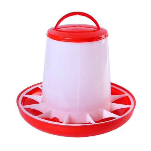 Automatic Chicken Feeder with Handle, Easy Clean Poultry Feed Dispenser for Chicks, Low Waste Design