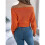 Damen Off-The-Shoulder Pullover Solid Zopfmuster Pullover Jumper Top Casual Langarm Cropped Pullover Orange Farbe M 5