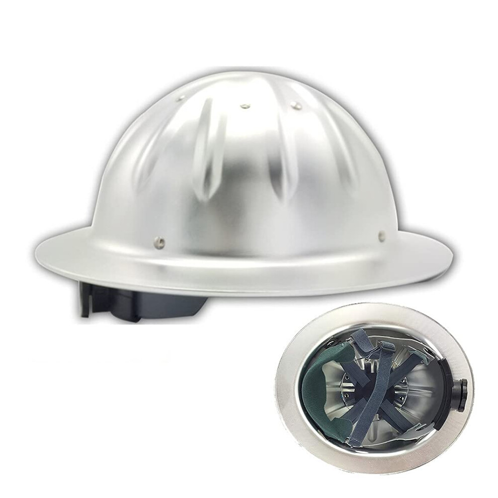 Aluminum Hard Hat Full Brim Safety Helmet With Adjustable Ratchet Fit And Lightweight Alloy Shell 9073542246282