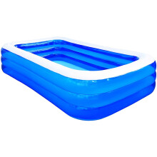 Inflatable Pool 103 x 69 x 24 for Kids and Adults, Quick Inflation Full Size Family Backyard Pool Light Blue