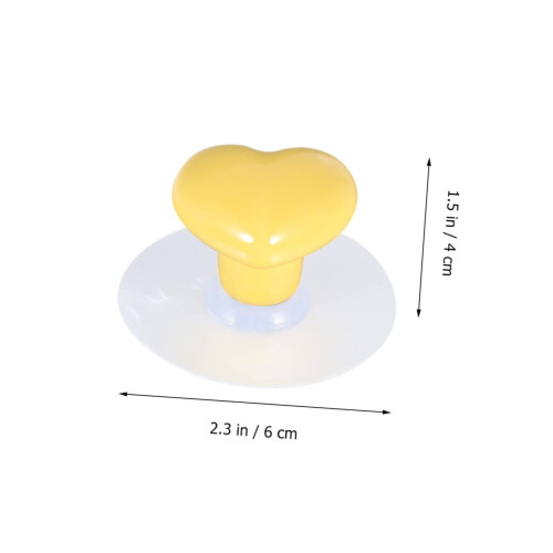 Heart Shape Ceramic Drawer Knobs Set of 2, Yellow Decorative Cabinet Pull Handles, Easy to Install 2