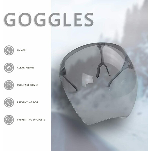 Face Shield Gradient Red AntiFog Clear Vision Full Face Coverage Reusable Protective Mask for Adults 2
