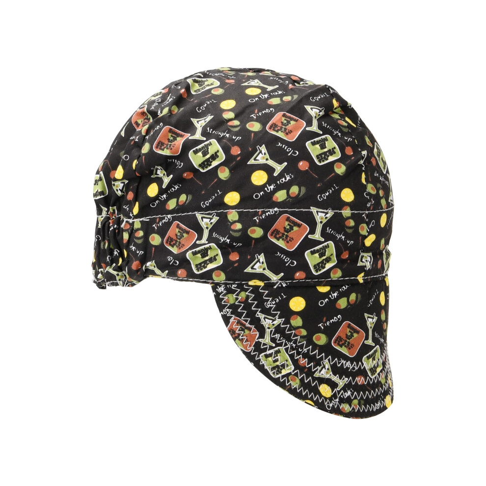 Flame Resistant Cotton Welding Cap For Welders, Sweat Absorption Comfort, Black Yellow Helmet Fit 9073542246824