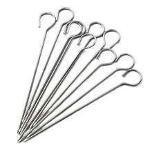 Stainless Steel Grilling Skewers Set 30pcs, Reusable BBQ Skewers with AntiSlip Design for Outdoor Cooking