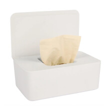 White Tissue Box Wet Wipes Dispenser with Lid, Modern Minimalist Storage Holder for Home and Car