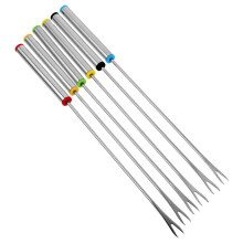 6PCS Stainless Steel BBQ Forks Set Long Handle Fondue Skewers for Chocolate Cheese Dessert