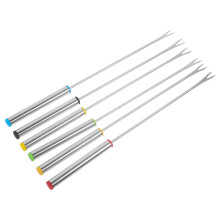 6pcs Stainless Steel Barbecue Forks Set, Heavy Duty Mirror Finish Skewers for Grilling and Serving