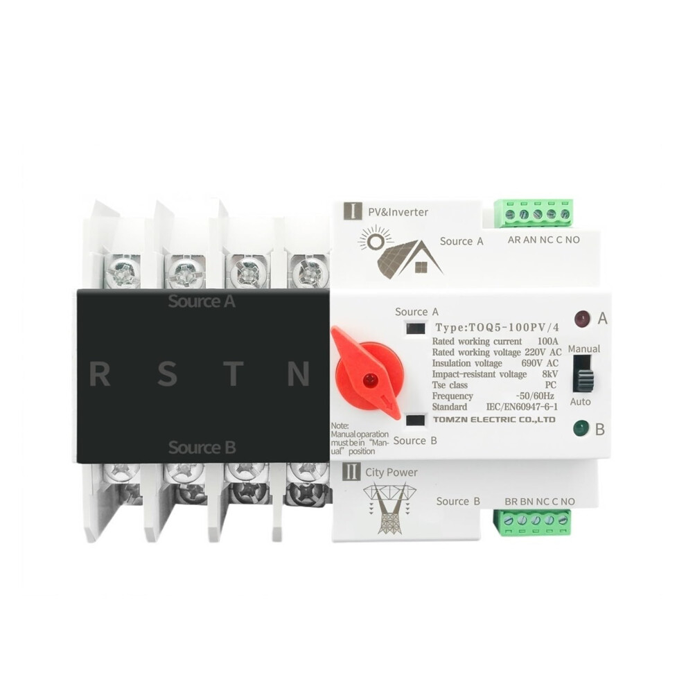 63A Automatic Transfer Switch 4P 3 Phase Din Rail Ats For Inverter And Solar System Uninterrupted Power 9045646645926