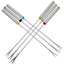 6pcs Stainless Steel BBQ Forks Set for Grilling Meat and Fruit, Durable Outdoor Grill Skewers Dishwasher Safe
