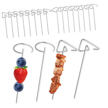 20PCS Stainless Steel Barbecue Skewers Set for Kabob Grilling, Reusable, Easy Clean, Secure Hold