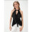 Women'S Halter Neck Ruffled Camisole Black L 3
