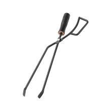 BBQ Grill Tongs Long Wood Handle Heat Resistant Fire Pit Log Grabber for Outdoor Charcoal Grilling