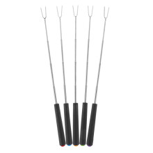 5pcs Extendable Stainless Steel BBQ Skewers Set for Campfire Smores Roasting and Outdoor Grilling