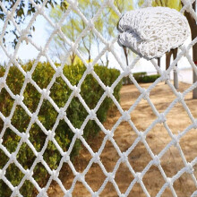 Heavy Duty White Nylon Cargo Net for Pickup Truck Bed 10x26FT, Outdoor Climbing Safety Net with UV Resistant Reinforced Edges