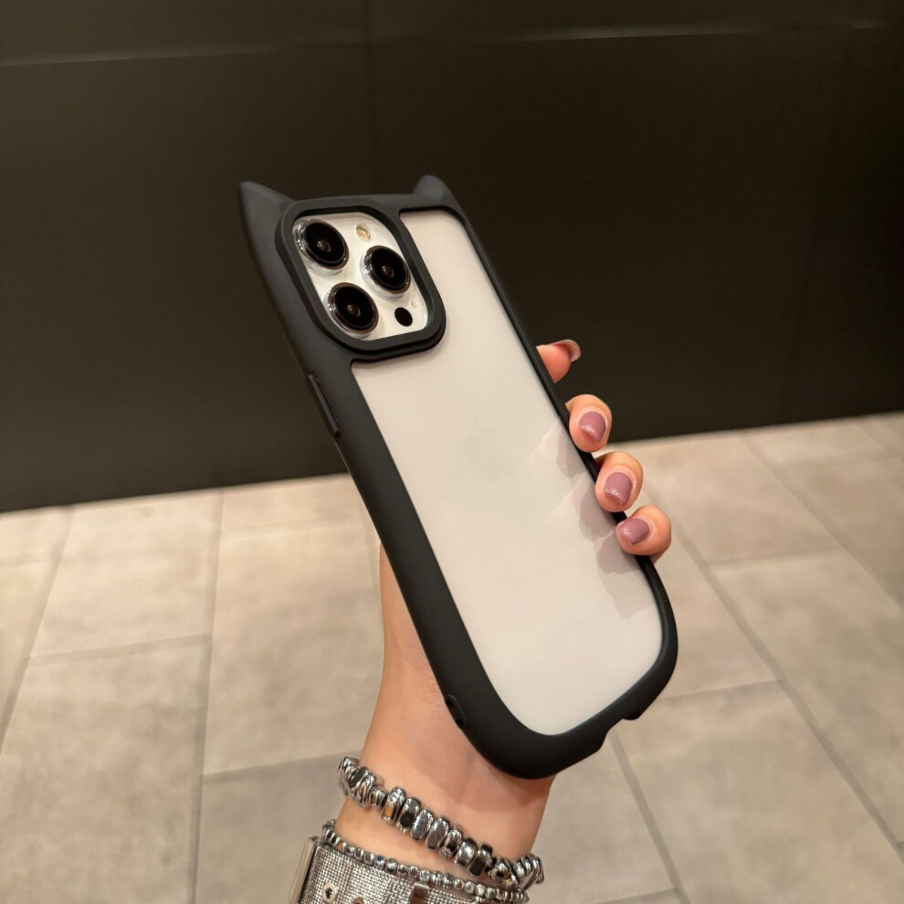 Silicone Case For Iphone 13 Pro With Cute Cat Ears, Slim Shockproof Tpu Cover With MilitaryâGrade Drop Protection, AntiâFingerprint Finish, Black 9351714854399
