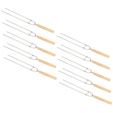 10Pcs U Shaped BBQ Skewers Stainless Steel Grilling Forks with Comfort Handles Easy Clean Durable Set for Chicken Wings