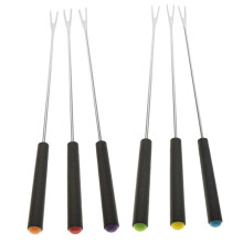 6pcs Stainless Steel Barbecue Skewers Long Handle Reusable Campfire Roasting Sticks Set