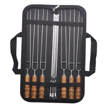10Pcs Stainless Steel BBQ Skewers with HeatResistant Handles, Reusable Metal Kebab Set for Grilling Meat and Vegetables