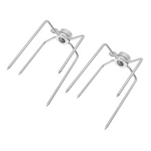 2Pcs Stainless Steel Meat Forks Set with Secure Grip for Easy Carving and BBQ Roast Chicken