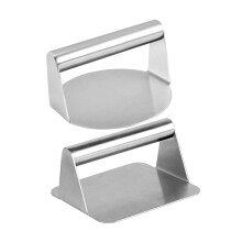 2Pcs Heavy Duty Stainless Steel Burger Press Set, Nonstick Patty Maker for Griddle Cooking