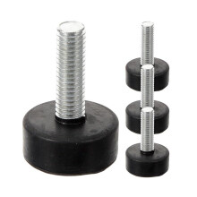 4pcs Rubber Furniture Feet M8 ScrewIn Leveling Pads Anti‑Vibration Non‑Slip Base for Tables and Sofas